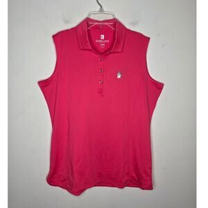 Kate Lord pink sleeveless polo shirt with windmill logo - large pickleball golf